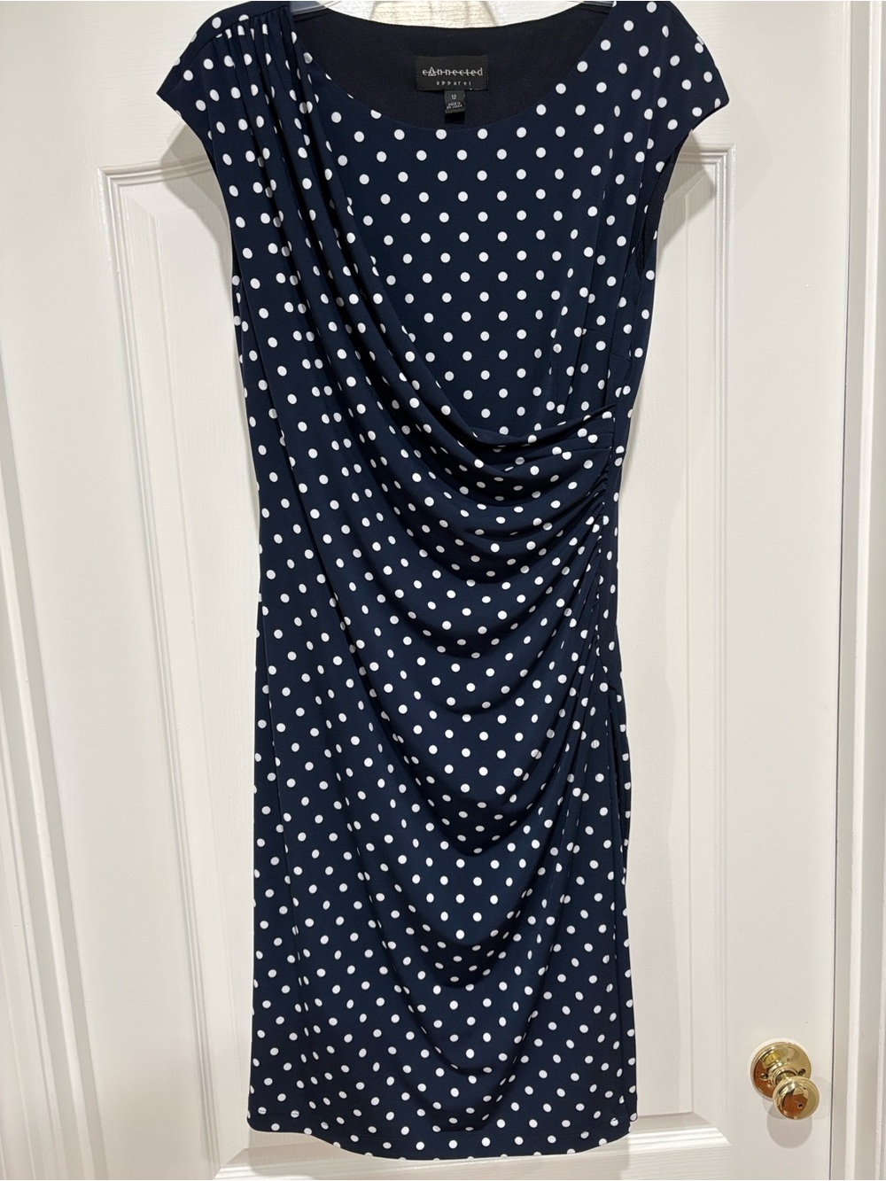 Sheath dress with draped front